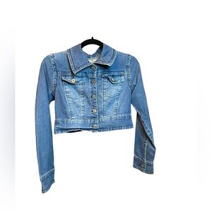 Breaker Jeans cropped jean jacket w/light stitching accents, size S